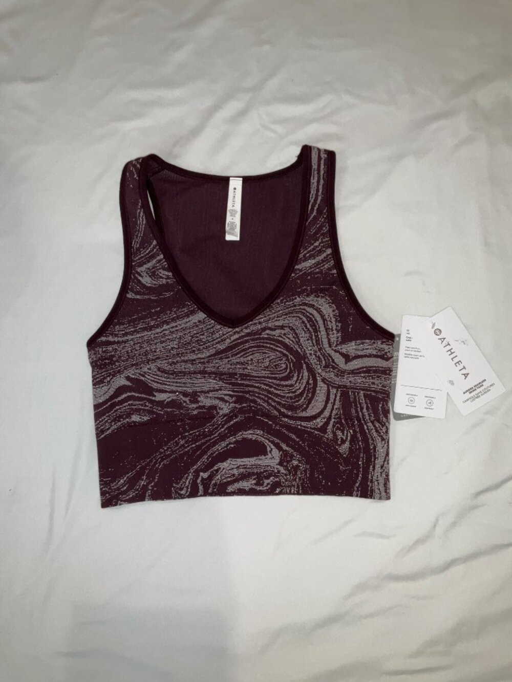 Athleta NEW Aurora Seamless Shine Tank In Spiced Cabernet Medium - Picture 2 of 6
